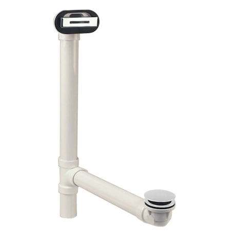 Westbrass Sch. 40 PVC Tub Waste, W/ Tip-Toe Drain, and Linear Overflow, in Powdercoated White D493244LD-50